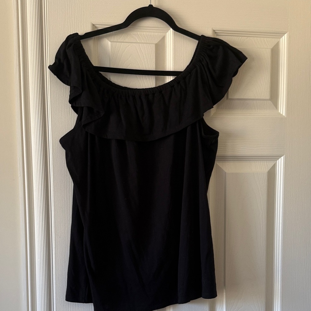 NWT MICHAEL Michael Kors Black Off-Shoulder Blouse